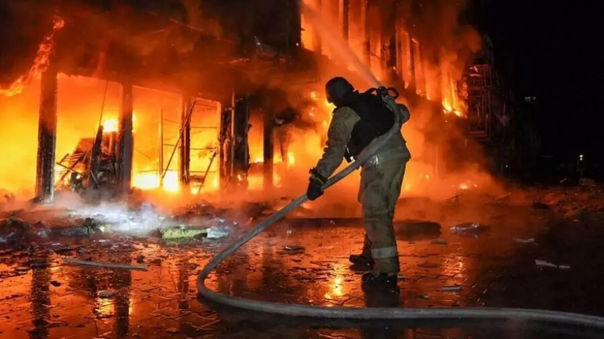 حمله پهپادی اوکراین بندری در روسیه را گرفتار حریق کرد